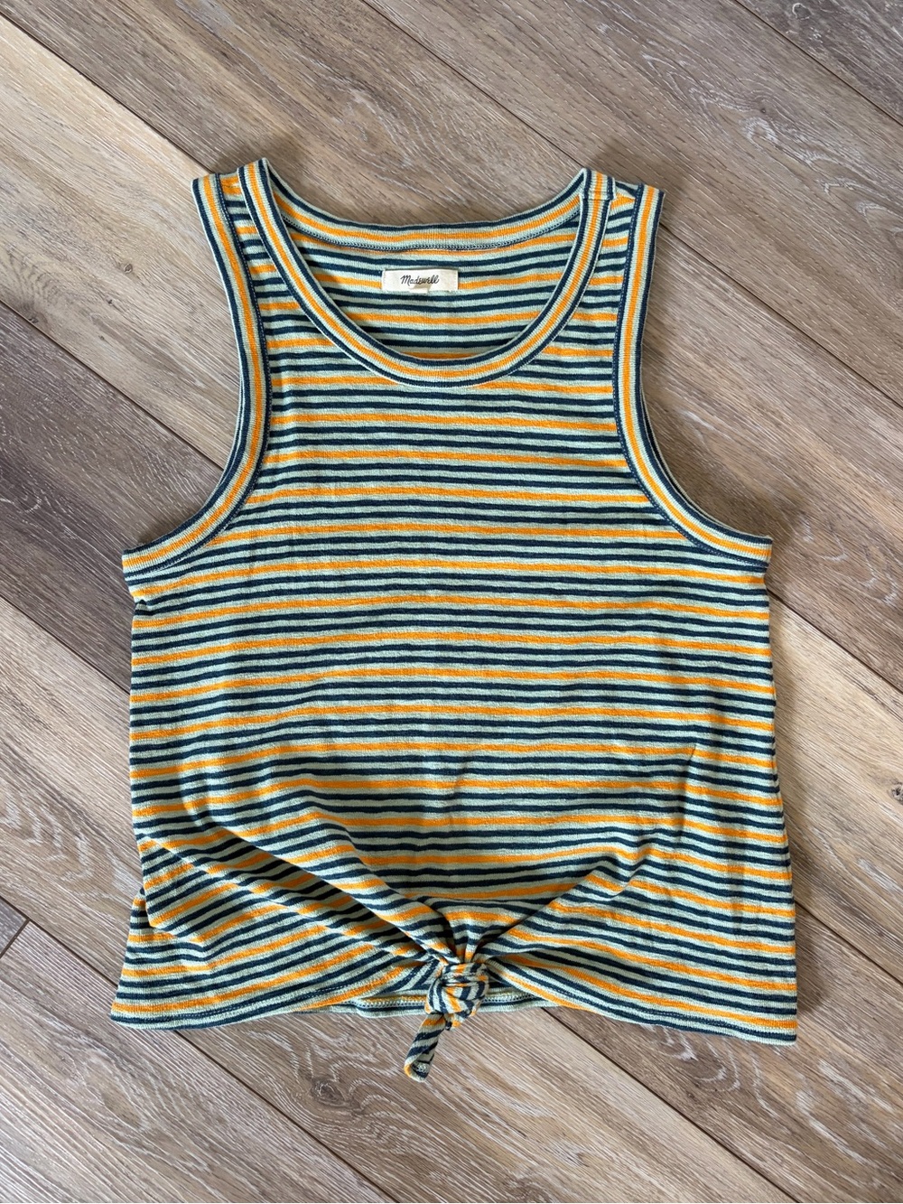 Madewell Striped Tie-Front Tank Top